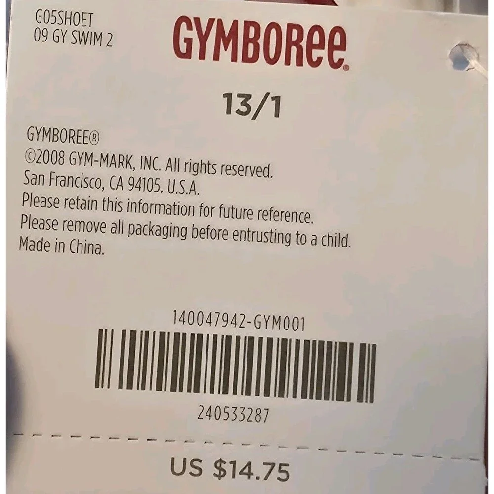 Gymboree Ladybug Swim Sandals Girls Size 13/1 Multicolored Flip Flops 2008-2009